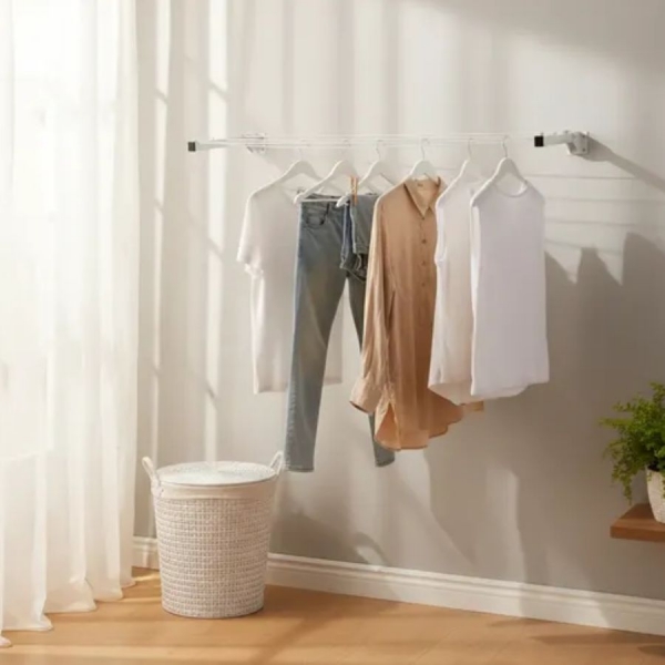 Varal dobrável ALG 50cm 4 ganchos - BRANCO - ALG