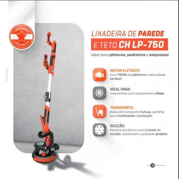 Lixadeira de Parede e Teto - Chiaperini CH LP-750