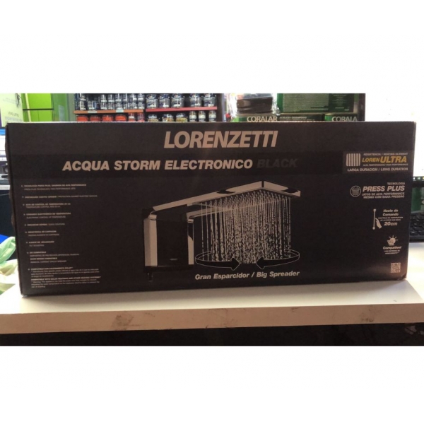 Chuveiro Acqua Storm Eletrônico - 7800w Lorenzetti 220V - cód 6144 - PRETO-CROMADO