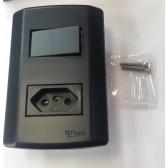 1 Interruptor Simples 10A 250V + Tomada 2P +T 20A 250v - PRETO FOSCO