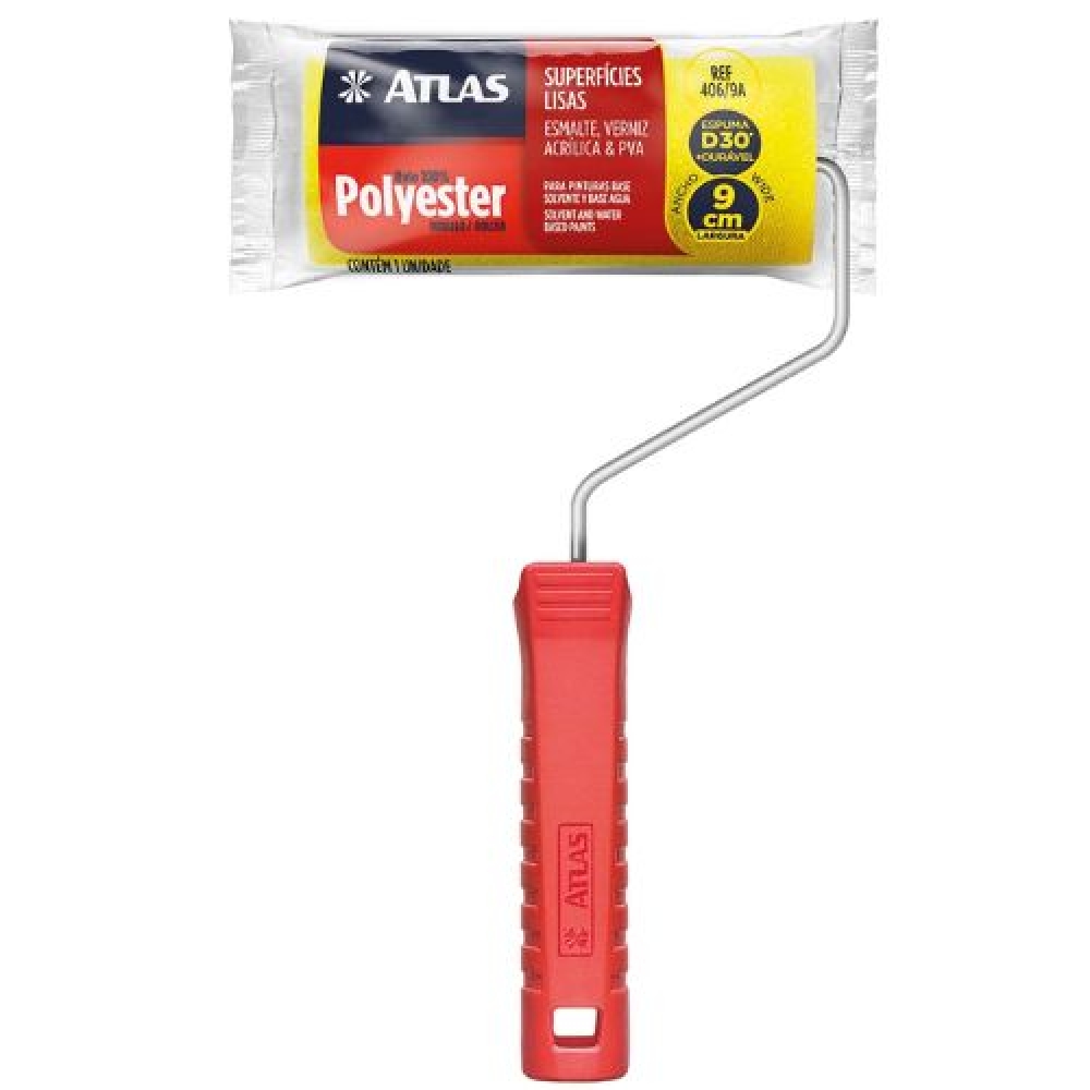 Rolo Espuma Poliéster Amarelo 9cm - Atlas - ATLAS