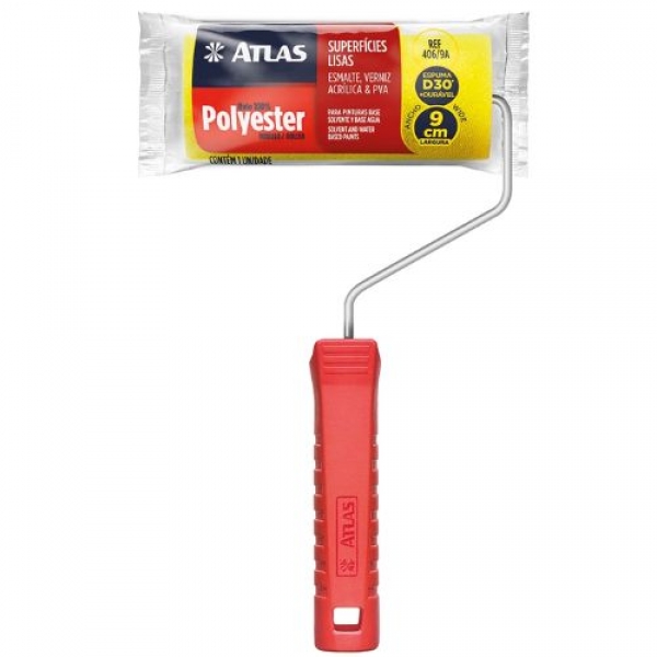 Rolo Espuma Poliéster Amarelo 9cm - Atlas - ATLAS