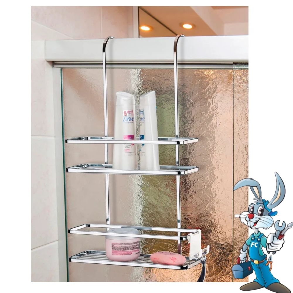 Suporte para Shampoo de Box com Ganchos Cromado - Future cód 13319