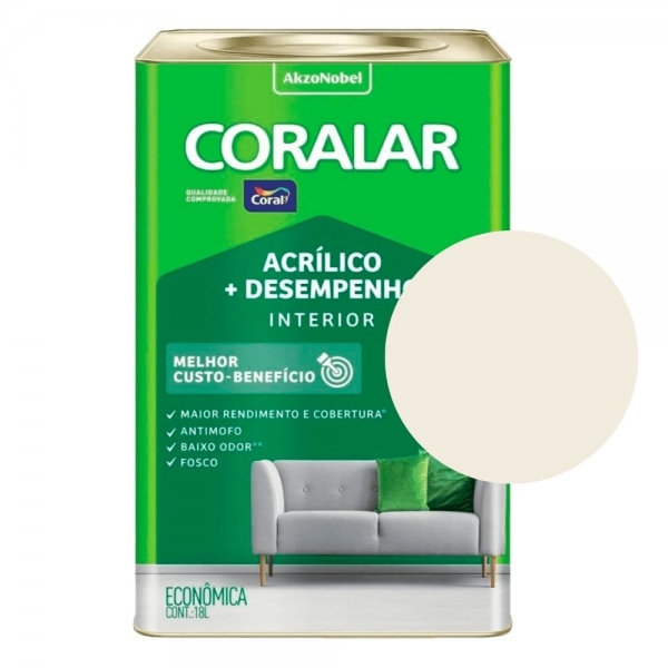 Tinta Coral Coralar 18L - Acrílico + Desempenho - BRANCO