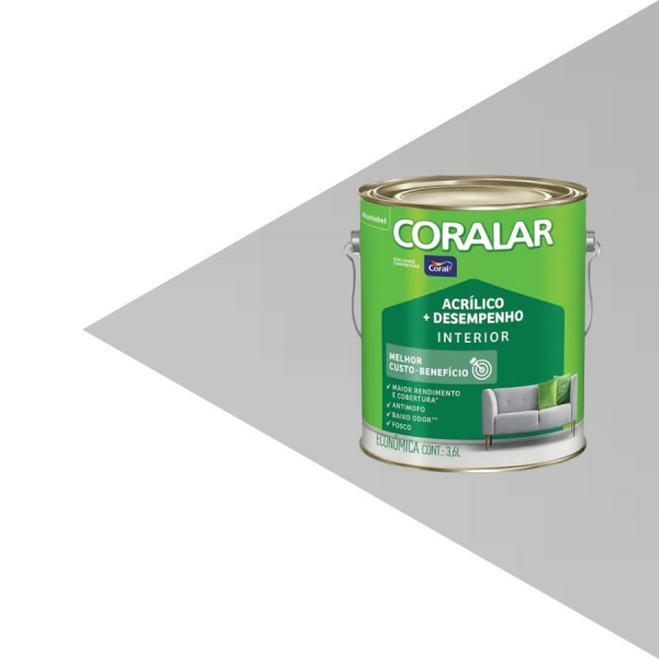 Tinta Acrílica Coral Coralar 3,6L – Economia com Qualidade - NEBLINA PAULISTA
