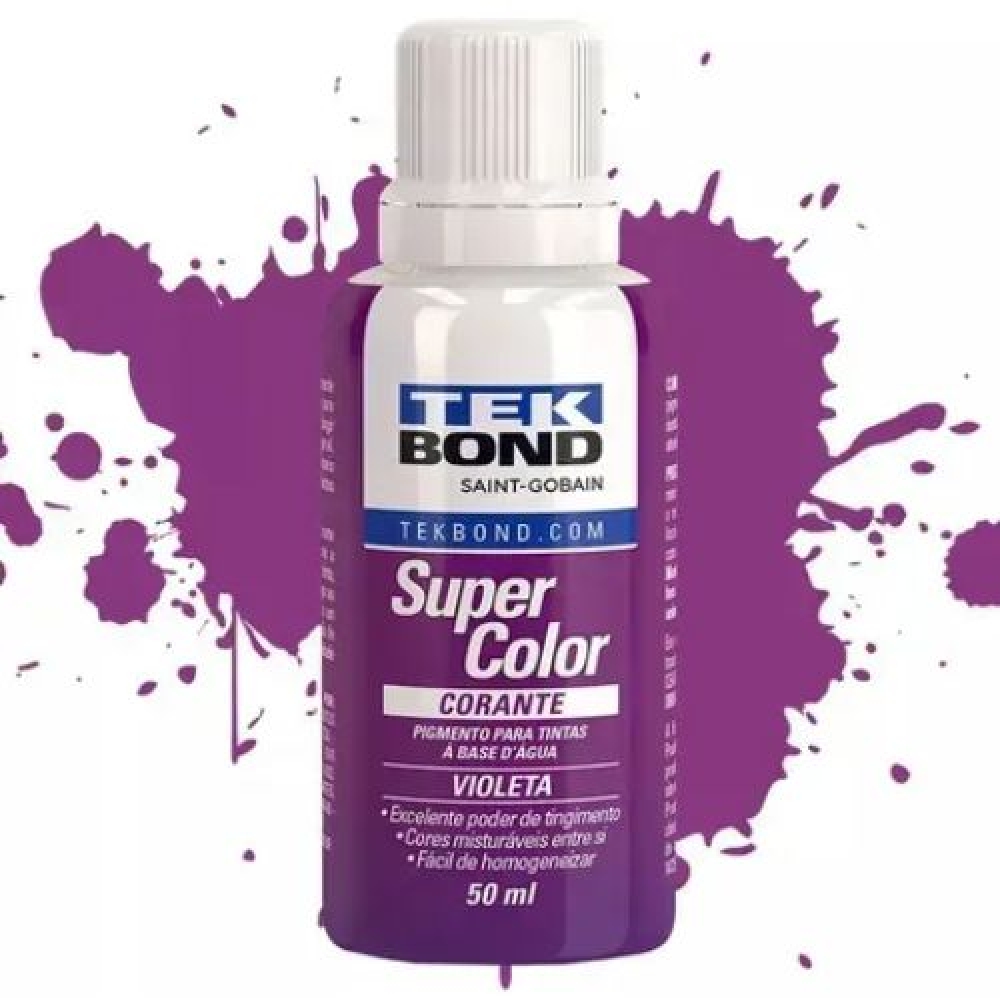 Corante Violeta 50ml - Base D`Água - TEK BOND