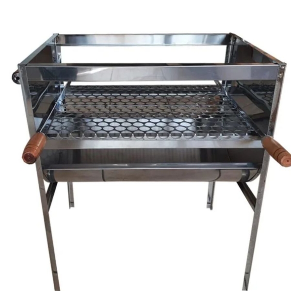 Churrasqueira Inox Retangular Grande Aberta