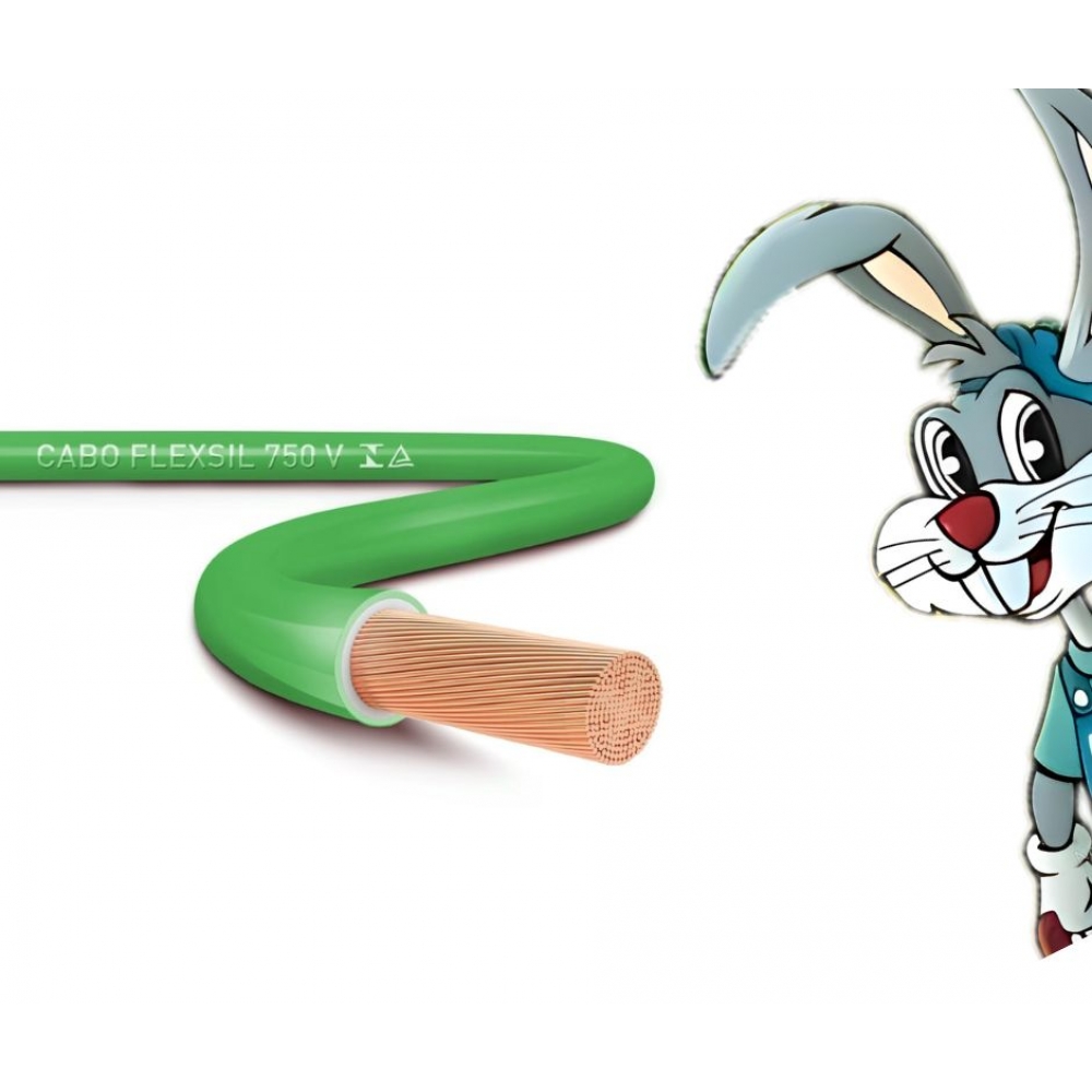 Cabo Elétrico Flexível Sil 10,0mm (Por Metro) - VERDE-17283