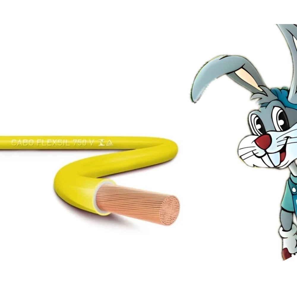 Cabo Elétrico Flexível Sil 2,5mm (Por Metro) - AMARELO-24583
