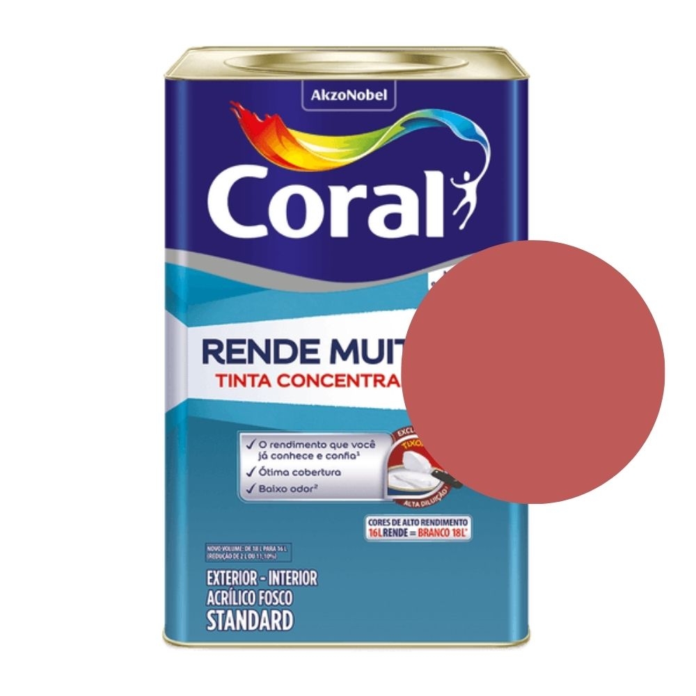 Tinta Coral Rende Muito 16L - Tinta concentrada - SUCO DE GOIABA