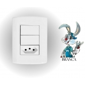 2 Interruptor + 1 tomada 10A 250v  - cód 29952 - PLUZIE