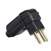 Plug Macho 2p + T 10A 250V  - 90° Triangulo Prensa Cabo - Cód 30746 - MARGIRIUS
