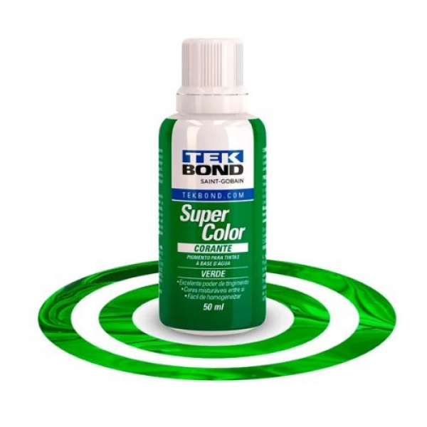 Corante Verde 50ml - Base D`Água - TEK BOND