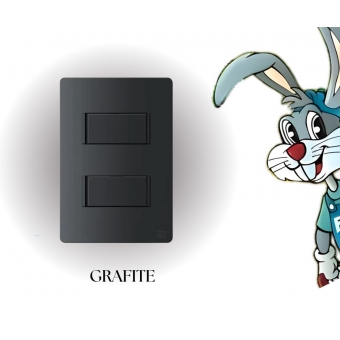 Interruptor Duplo 10A grafite cód 37