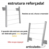 Varal dobrável ALG 50cm 4 ganchos - PRETO - ALG
