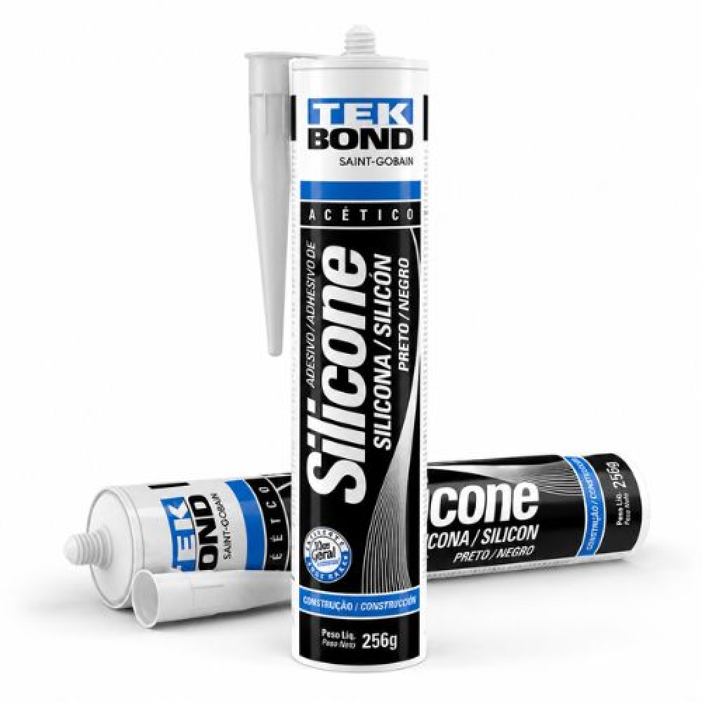Silicone Preto Tekbond Alta Aderência 256g - TEKBOND