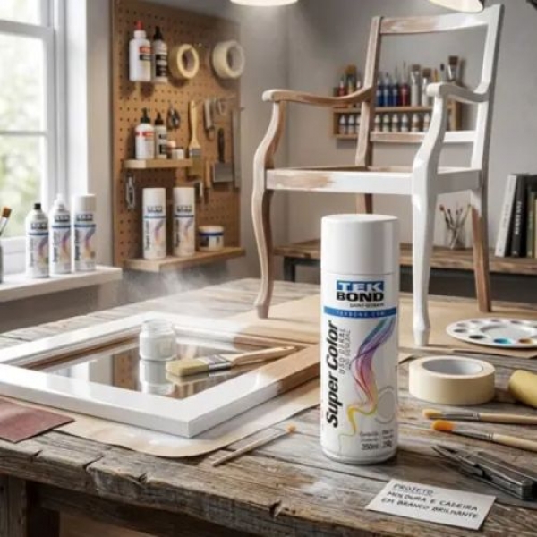 Spray Tek Bond - Branco Brilhante Uso Geral - 350ml - USO GERAL