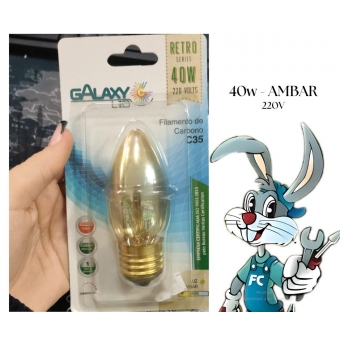 Lâmpada Filamento Carbono C35 - 40W cód 27930