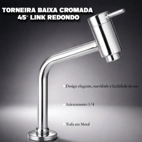 Torneira Lavatorio Curta Metal - 30cm - Cód 26319 - LINHA METAL