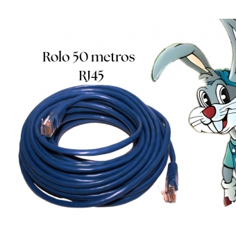 Cabo De Rede Internet - Azul 50Metros (ROLO FECHADO CLIPADO)