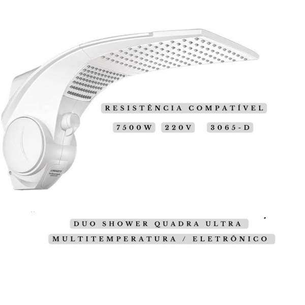 Resistência Duo Shower 7500w - 220v - 3065-D cod 30485 - LORENZETTI