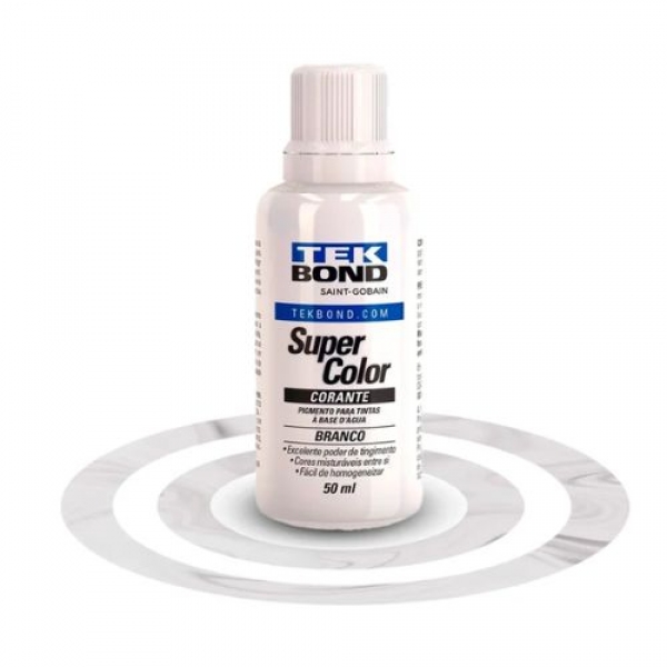 Corante Branco 50ml - Base D`Água - TEK BOND