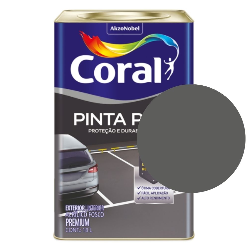 Tinta Fosca Pinta Piso Premium Internas e Externas 18L Coral - CINZA ESCURO