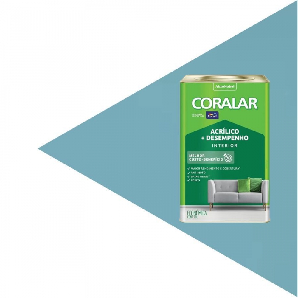 Tinta Coral Coralar - Acrílico + Desempenho - AZUL ARPOADOR 18L