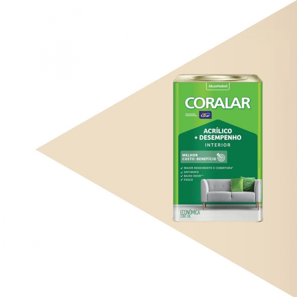 Tinta Coral Coralar - Acrílico + Desempenho - PALHA 18L