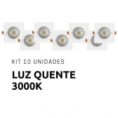 Kit 10 Spots Led Embutir Quadrado 5w - 3000k - cód 32020 - LUZ QUENTE