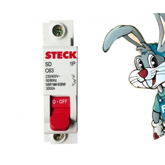 Disjuntor Unipolar Curva C STECK 63A - cód 628