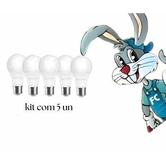 Kit com 5 Lâmpadas de 15w Bulbo - cód 28226