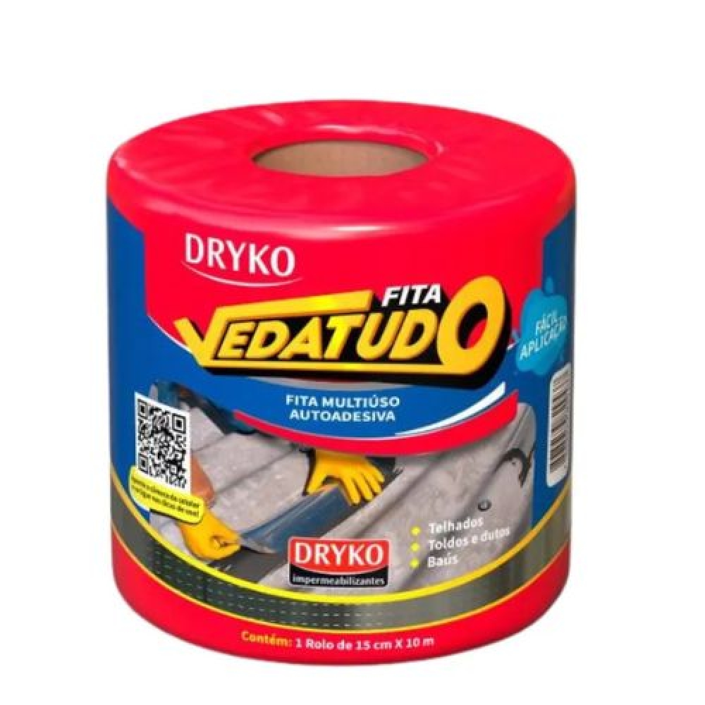 Manta Asfaltica Dryko 15cm x 10mt (ROLO) Cód:13394 - ALUMINIZADA