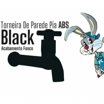Torneira Pia 16CM Abs Preto fosco 1/4 V- cód 1258431P cód 32782