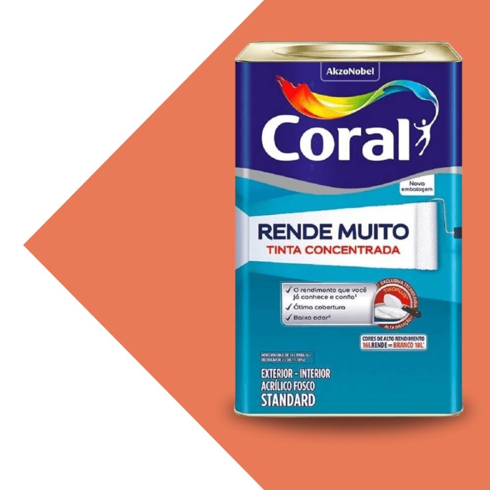 Tinta Coral Rende Muito 16L - Tinta concentrada - LARANJA MARACATU