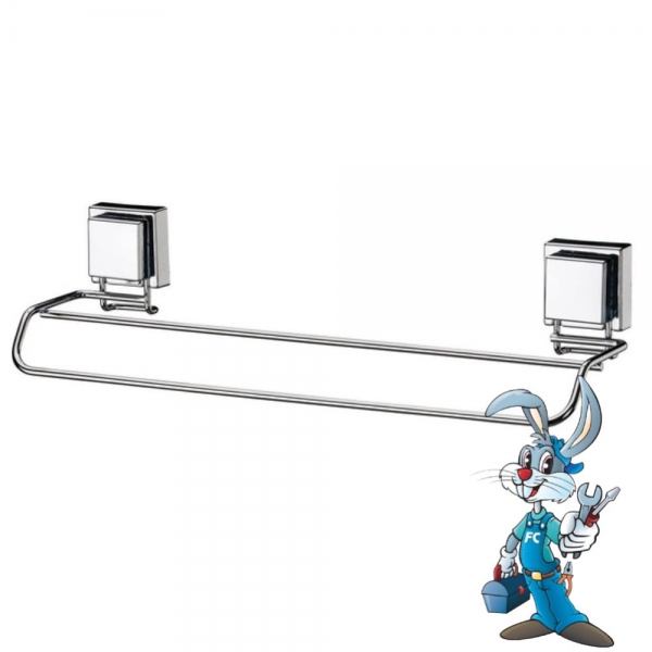 Toalheiro Duplo 45cm  Fixação por Ventosa - Future - cód 32647
