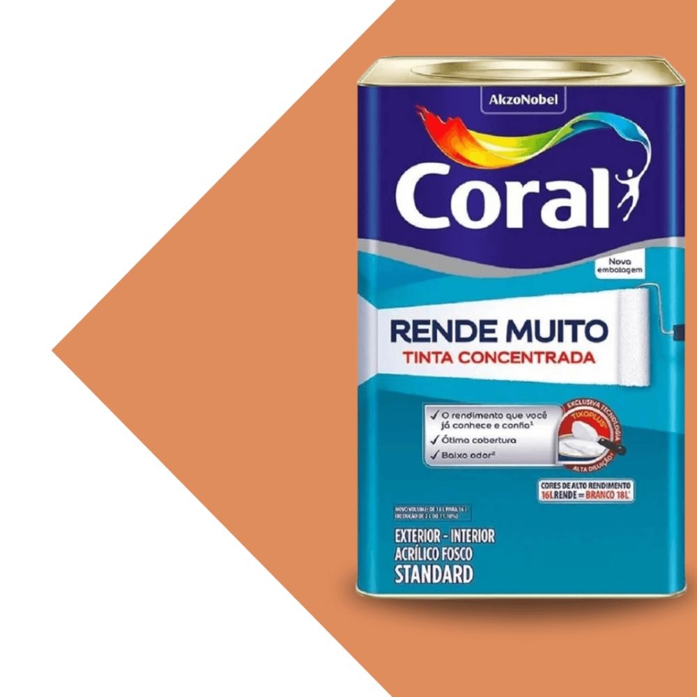 Tinta Coral Rende Muito 16L - Tinta concentrada - LARANJA IMPERIAL