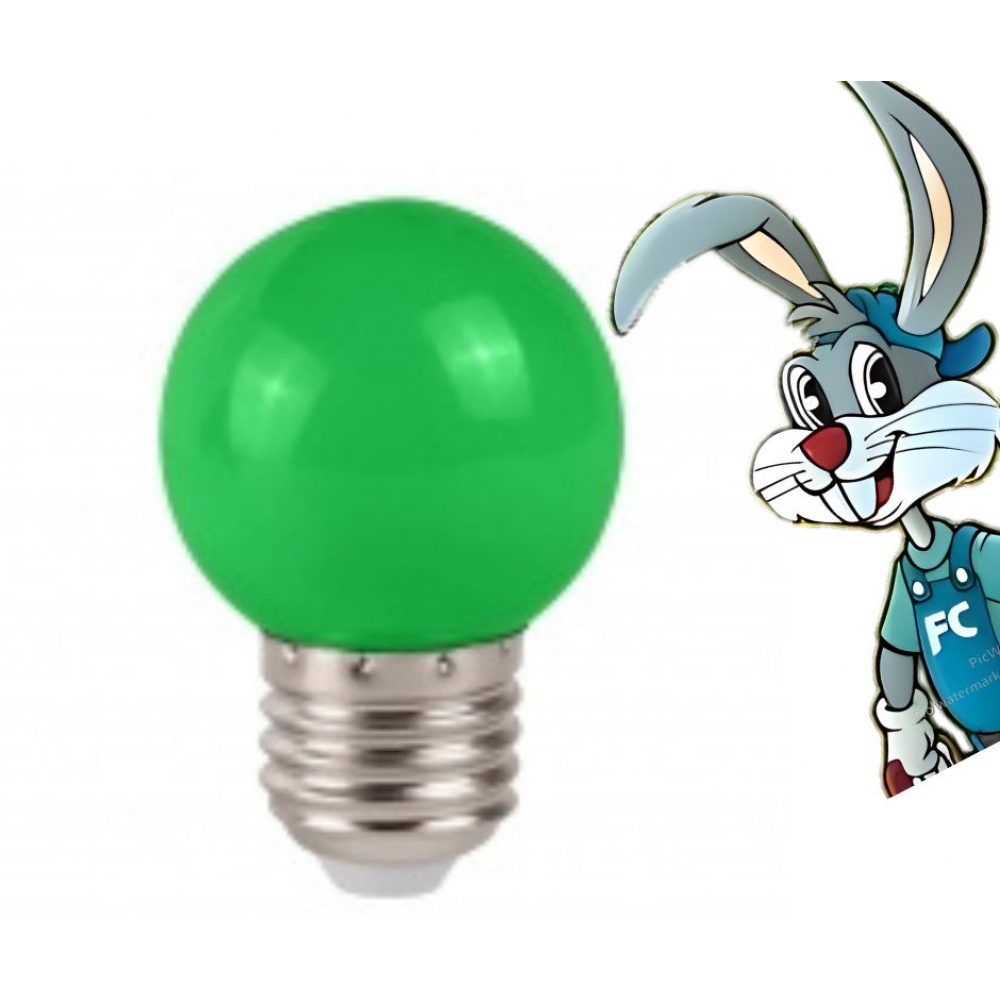 Lâmpada Bolinha 1W VERDE - BIVOLT E27 - cód - 12943 - VERDE