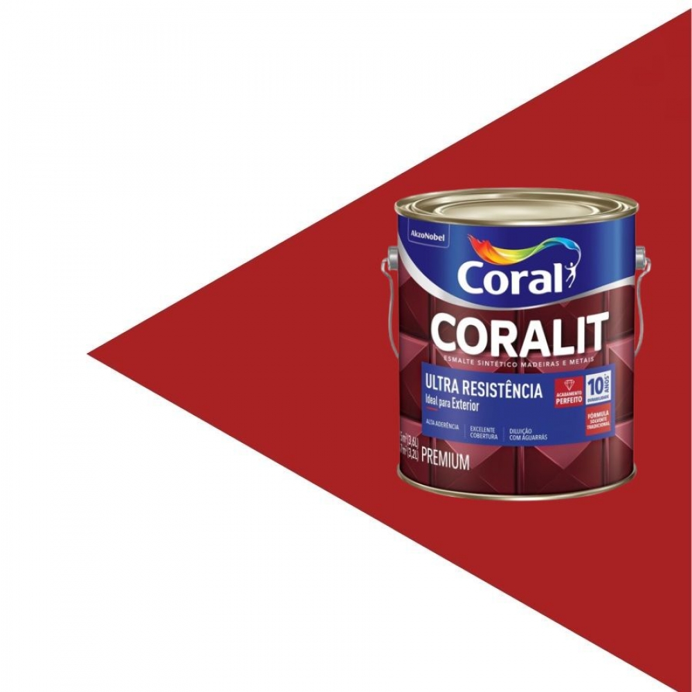 Esmalte Coralit Ultra Resistência 900ml - VERMELHO