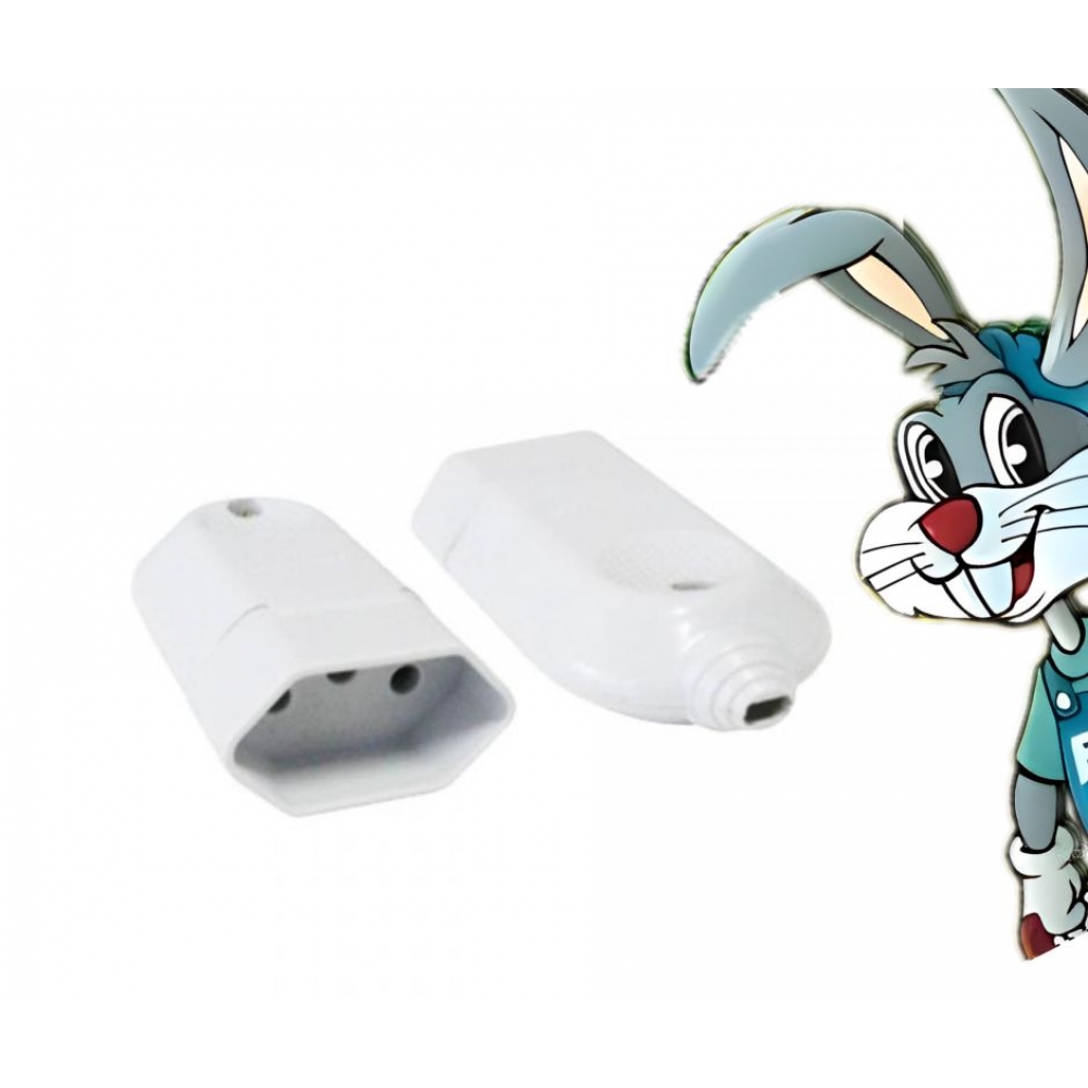 Plug Fêmea 10A 250V 2 Pinos + Terra- cód 9870 - MARGIRIUS