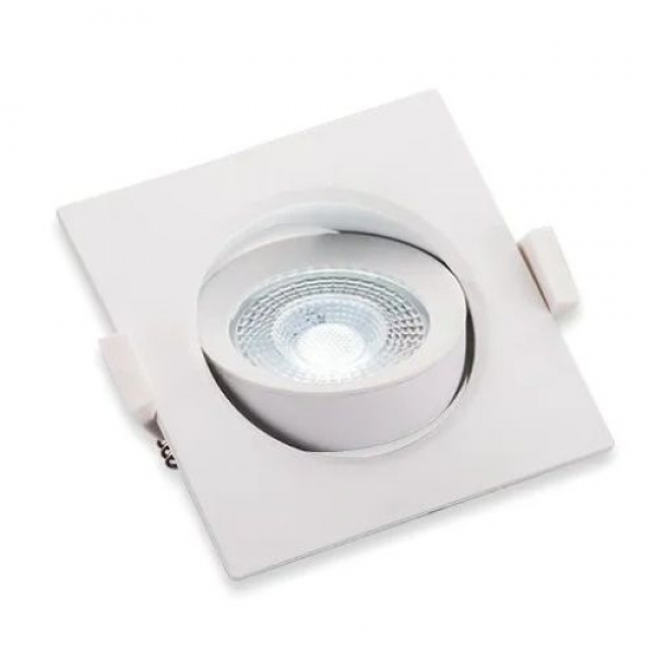 Spot Led Quadrado Embutir - 5w 6500k - cód 3367 - LUZ BRANCA