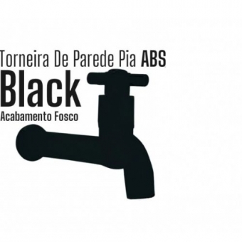 Torneira Pia 16CM Abs Preto fosco 1/4 V - Cód 32782