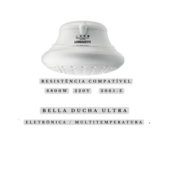 Resistência Bella Ducha ultra  6800w - 220V - 3065-E - cod 18797 - LORENZETTI