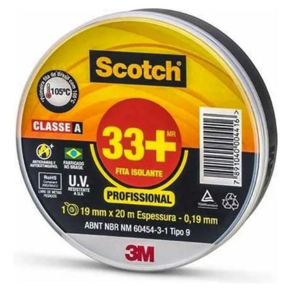 Fita Isolante - 19mm x 20m (33+) - cód 11466 - 19mm x 20m