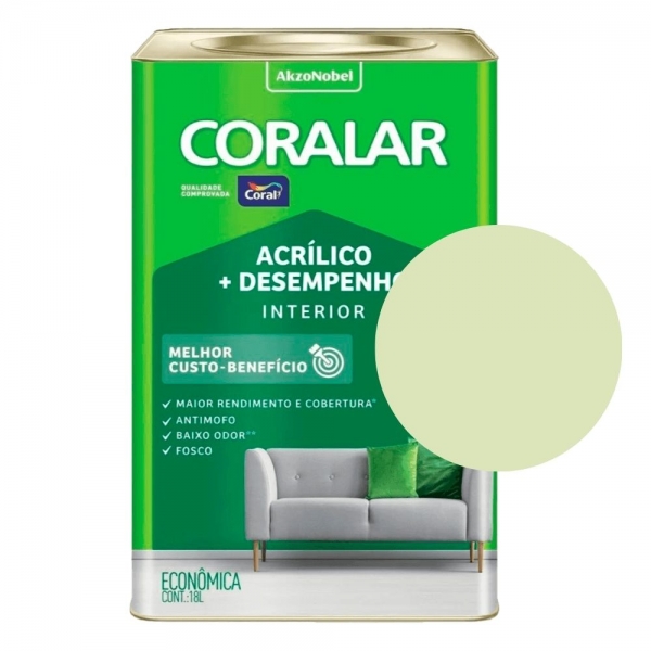 Tinta Coral Coralar 18L - Acrílico + Desempenho - VERDE VALE