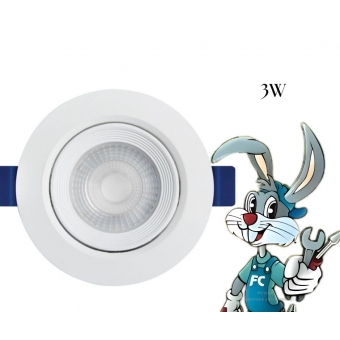 Spot Led de Embutir Redondo - Bivolt 3W - 6500k (LUZ BRANCA) - cód 21164