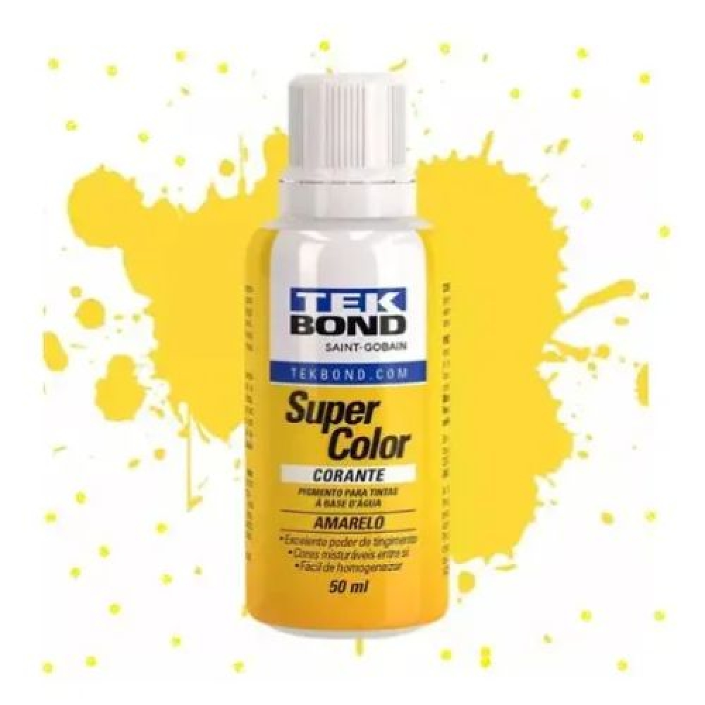 Corante Amarelo 50ml - Base D`Água - TEK BOND