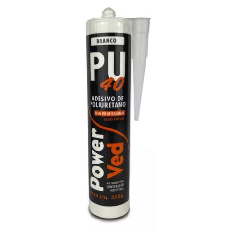 Adesivo Poliuretano 350g  Pu 40 Vidro Metal Juntas Dilatação Power - BRANCO
