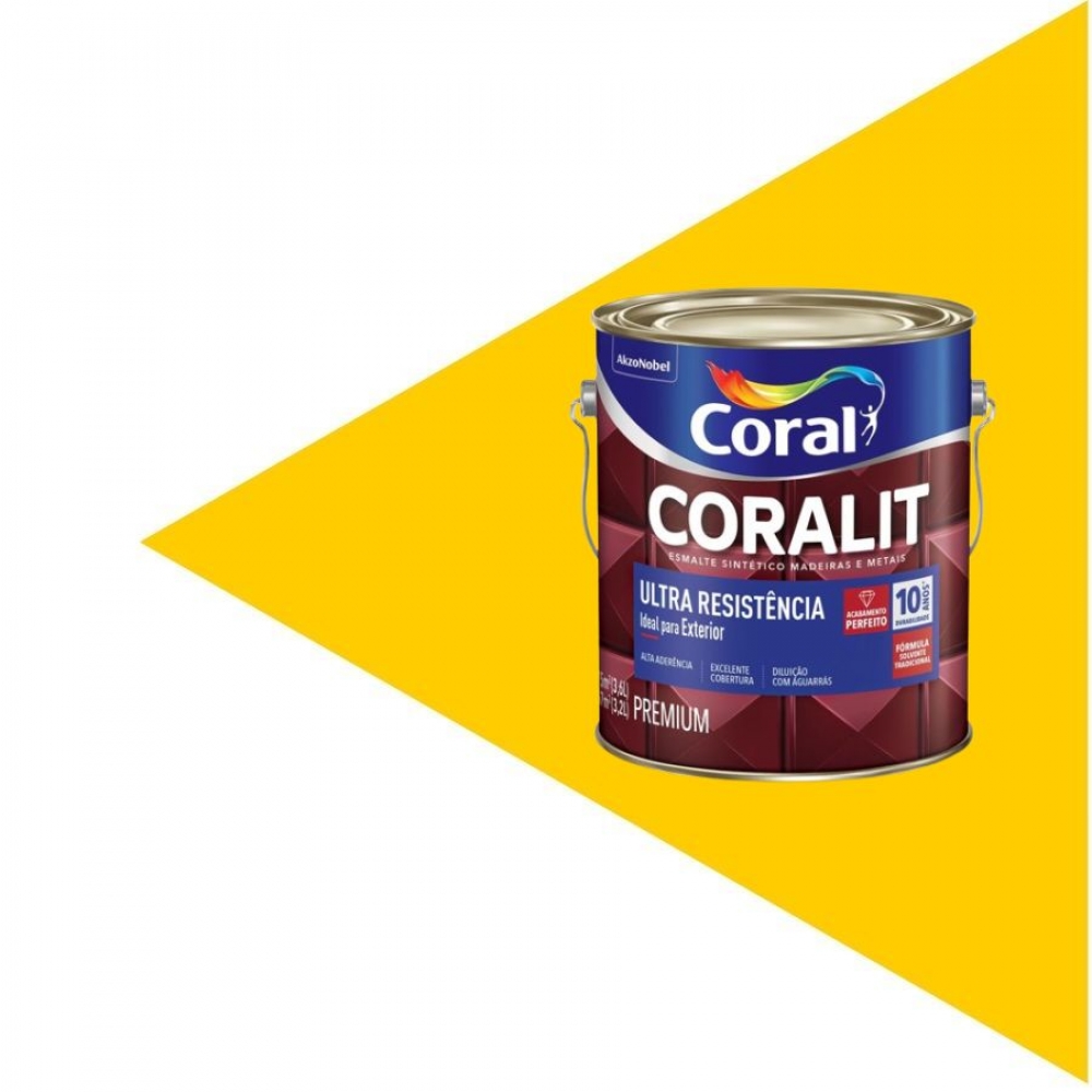 Esmalte Sintético Ultra Resistência Coral 3.6L - AMARELO