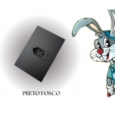 Tomada 2 polos + Terra 10A - 250V - PRETO FOSCO - cód 23 - PLUZIE